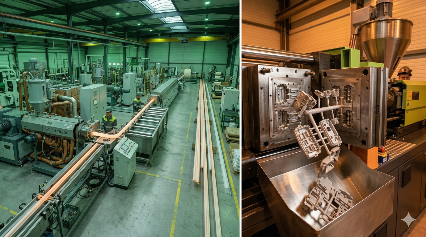 Extrusion vs injection moulage : quelle technique choisir pour votre projet plastique ?